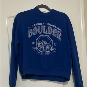 Women's Blue Northern Colorado Boulder Sweatshirt by Hollister size M